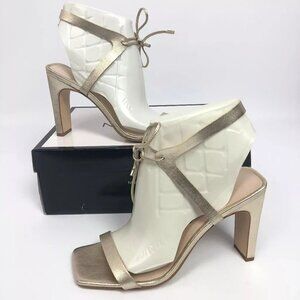 Nine West Womens Longitano Dress Sandals Gold Metallic 7.5M